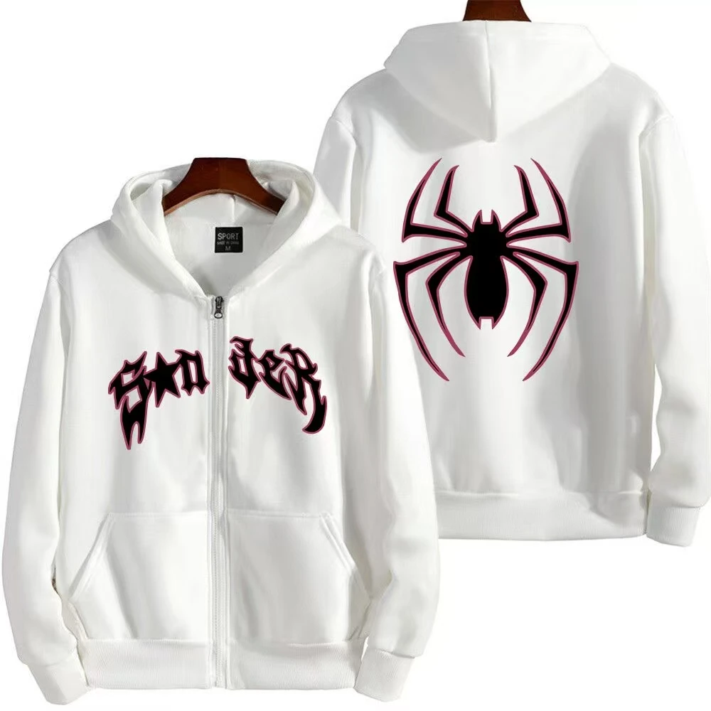 new man Fashionable Hot Selling Printed Unisex Solid Color Versatile Hoodie for Couples Trendy Casual Street Style Zipper Hoodie
