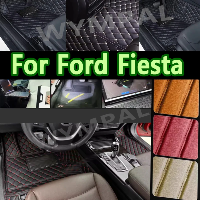 

Luxury Car Floor Mats For Ford Fiesta 2016 2015 2014 2013 2012 2011 2010 2009 2008 Leather Carpets Auto Interior Waterproof Mats