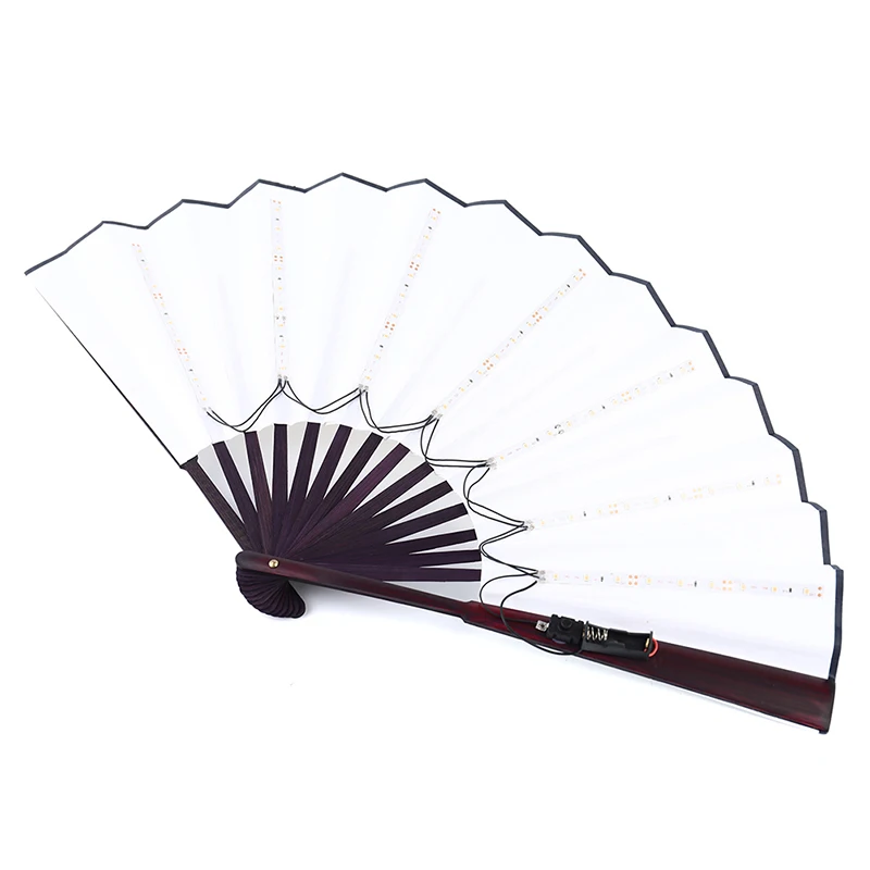 Bagliore pieghevole LED Fan Dancing Light Fan Night Show Halloween Christmas Rave Festival accessori Glow In The Dark Party Supplies