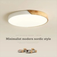 Nordic LED Ceiling Light Wooden Macaroon Circular Ceiling Lamp Modern Simple  Bedroom Balcony Study Home Decor Lighting