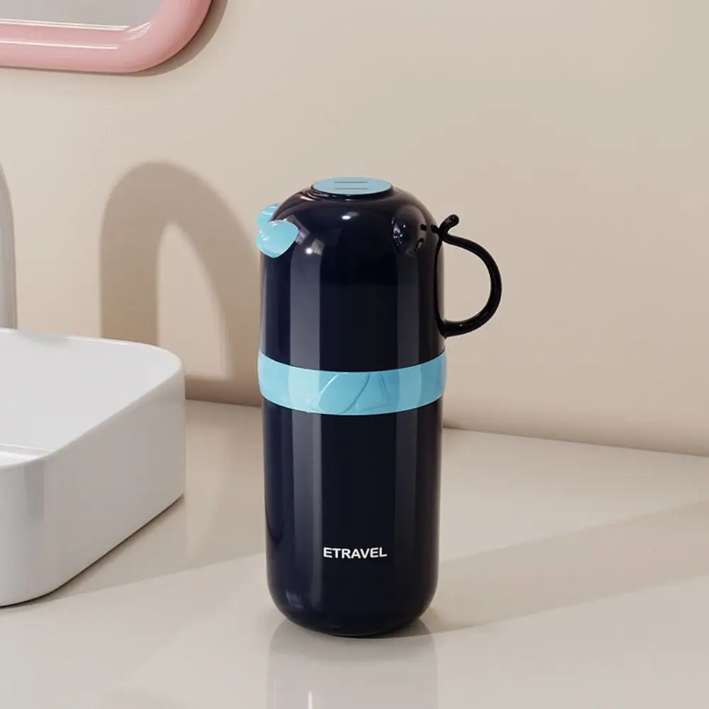 Sealed Travel Mouthwash Cup Detachable Dustproof Toothbrush Toothpaste Cup with Handle Plastic Toothbrush Organizer Box Student