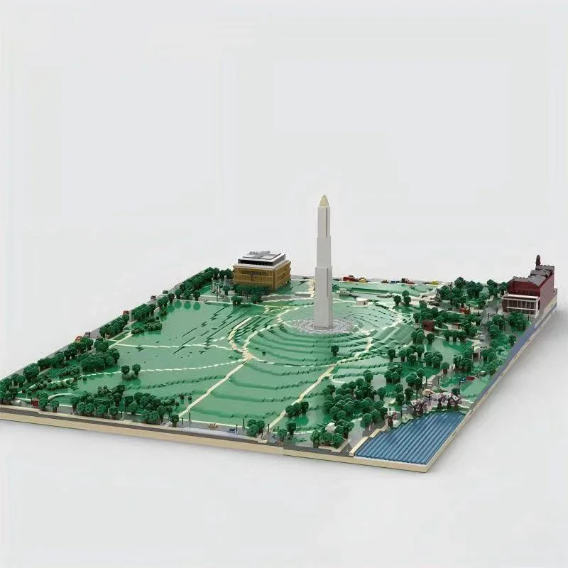 MOC Washington Monument Grounds Building Blocks Set Famous Capitol Architecture Church Collection Idea Toys Adult Birthday Gifts