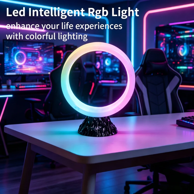 

1PC RGB Smart Table Lamp Color Changing Ambient Lighting LED Night Light Suitable for Bedroom Home Party Decoration