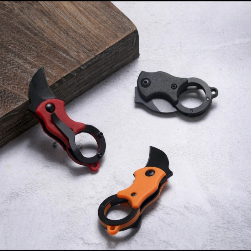 1PC Hot Selling Mini Outdoor Camping Knife with Wooden Handle, Foldable Small Knife, Portable Express Delivery, Unboxing Knife