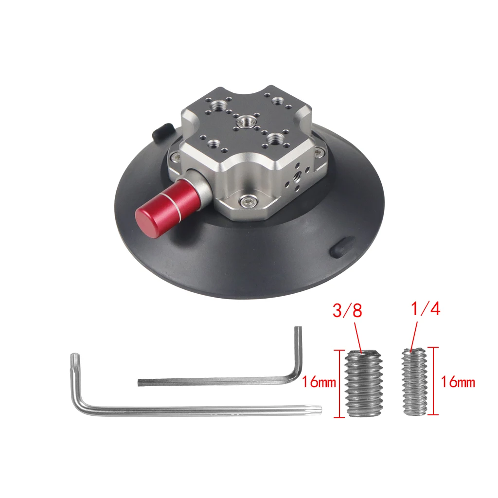 Handpumpe Vakuum Saugnapf 1/4 "3/8" ARRI Ortungsloch Kamera Stabilisator Halterung für GoPro DJI LED Auto Auto Lampe Ständer Halterung – Detail 22