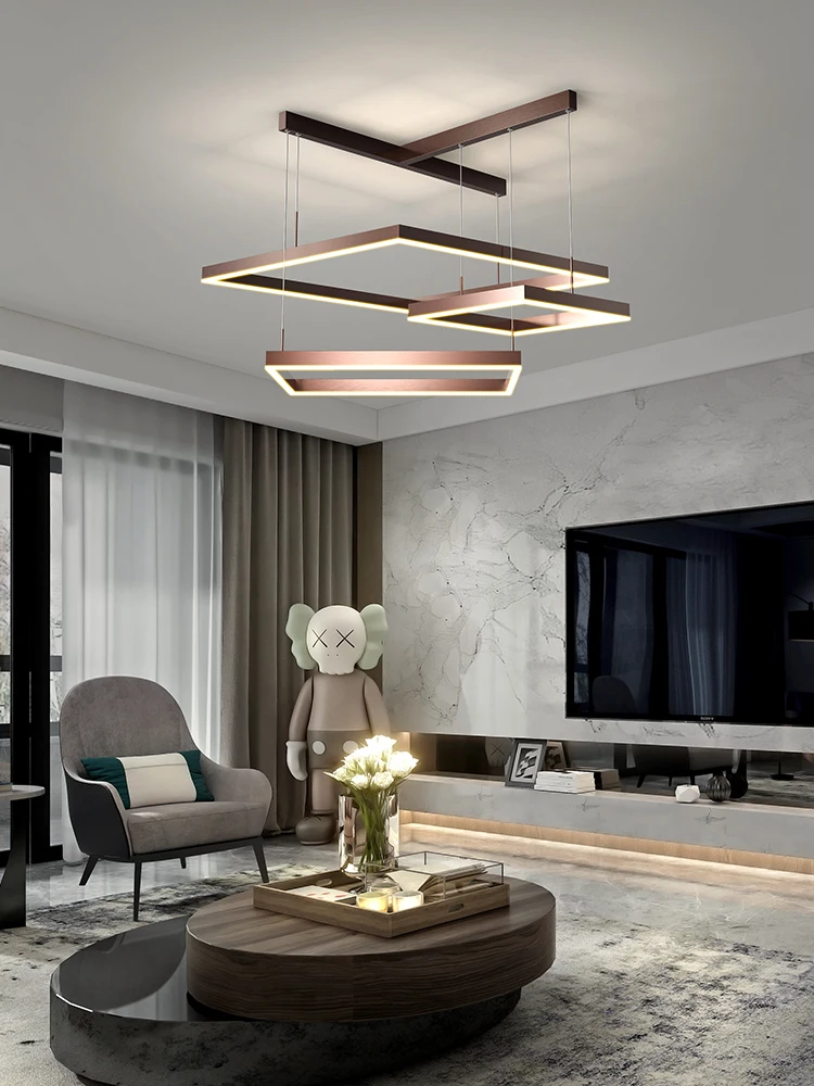 Living room chandelier modern simple atmosphere light luxury creative personality Nordic lighting combination