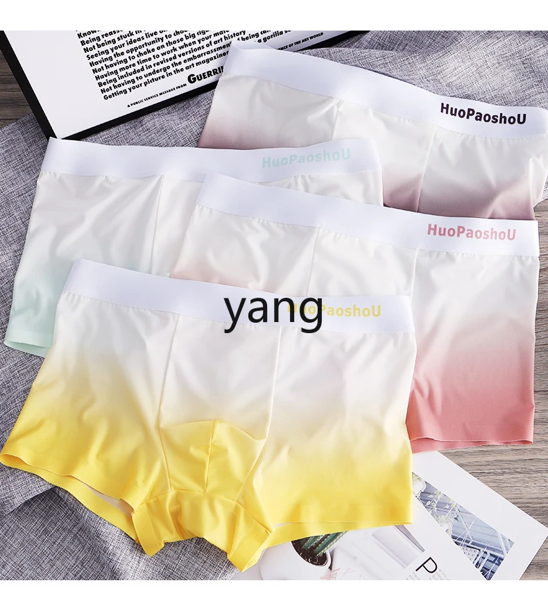 LMM summer thin ice silk gradual change color men boxers new boxers