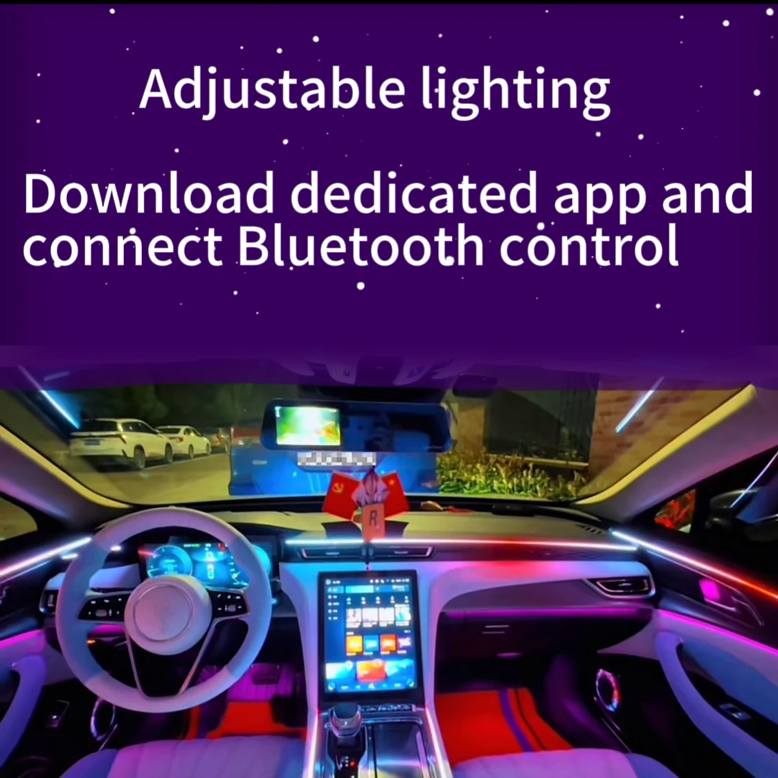 For 2020 Honda Avancier Car Interior Acrylic Light Ambient Lights 64 RGB Guide Fiber Optic Car Decoration Atmosphere Light