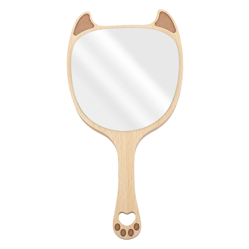 

Wood Hand Compact Portable Lightweight Travel Vanity Elegant Design Premium Material Longevity Gift Women Animal Makeup Mirror