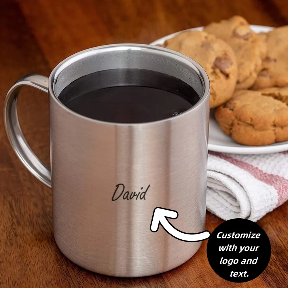 220 مللي/300 مللي مخصص كوب من الفولاذ المقاوم للصدأ فنجان القهوة التخييم القدح تخصيص فنجان القهوة المعدنية المحمولة كوب حليب السفر كوب خارجي #2