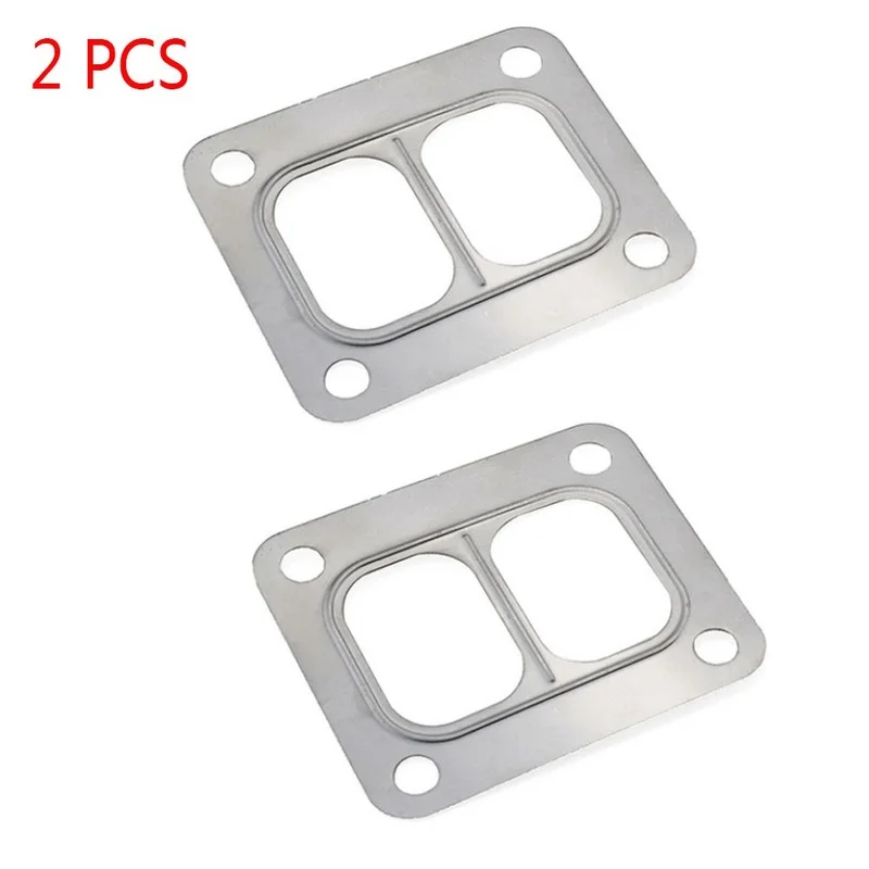 

2x Stainless Steel T4 Turbo Manifold Divided Gasket Twin Scroll Silver