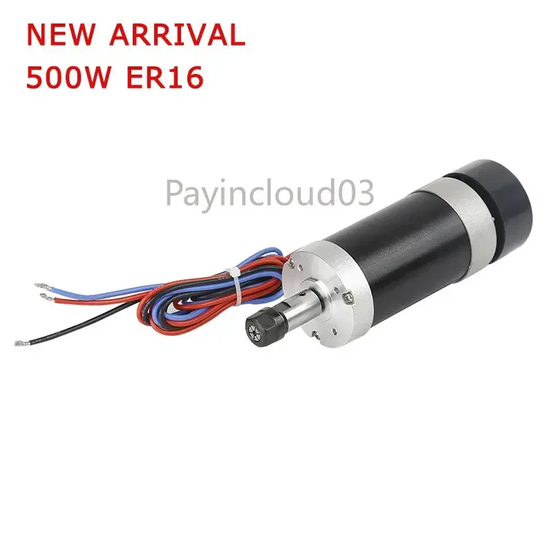 

500W/0.5KW ER11/ER16 Brushless DC Spindle Motor+55MM Clamp with Screws+20-50VDC Stepper Motor Driver+48VDC 12A Power Supply