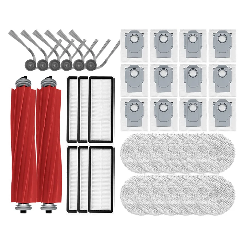 

WHYY-For Roborock QR798 QV35A Replacement Main Side Brush Hepa Filter Mop Pad Accessories Spare Parts