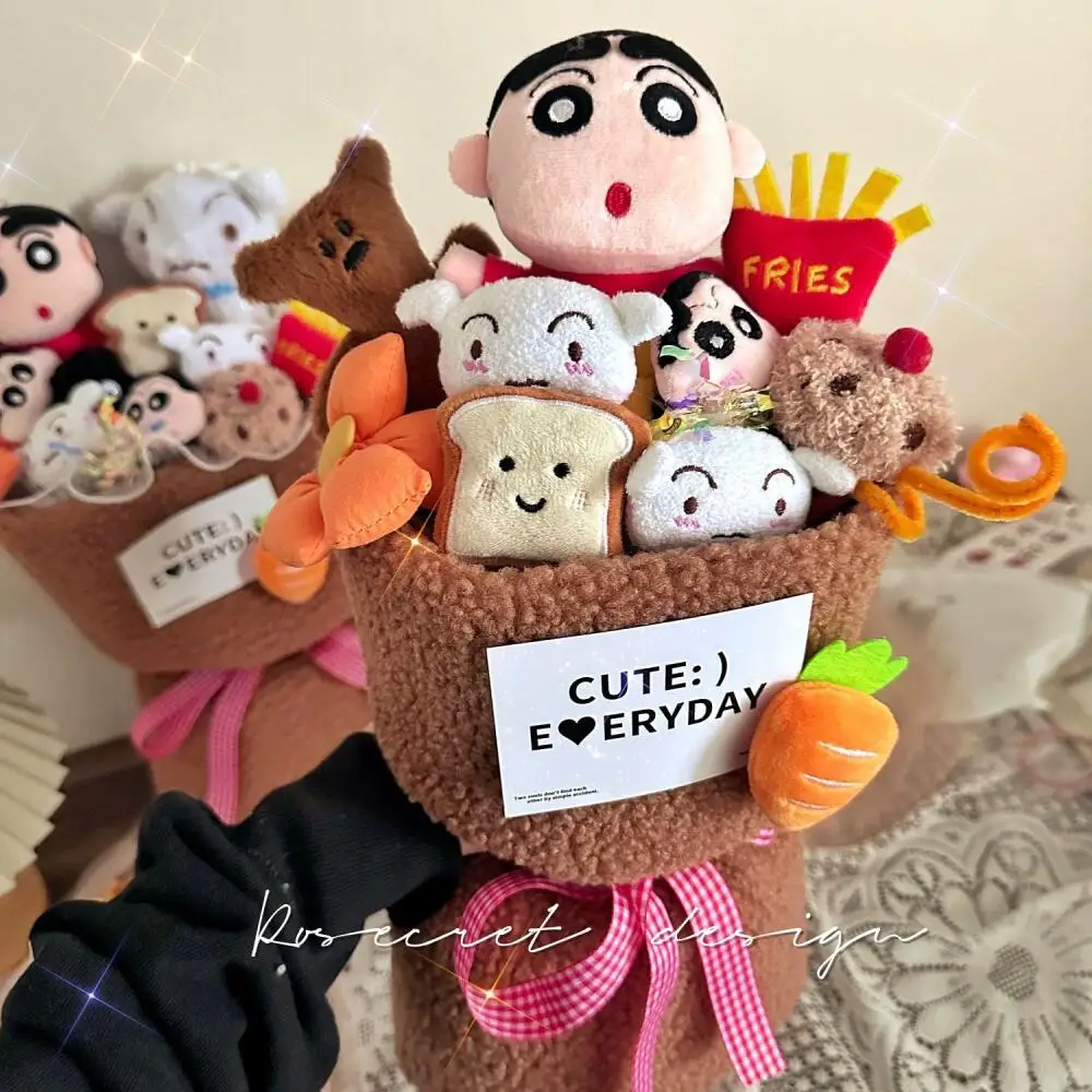 Graduation Bouquet Kawaii Crayon Shin-Chan Gift Plush Doll Anime Doll Bouquet Birthday Valentine's Day Festival Girlfriend Gift