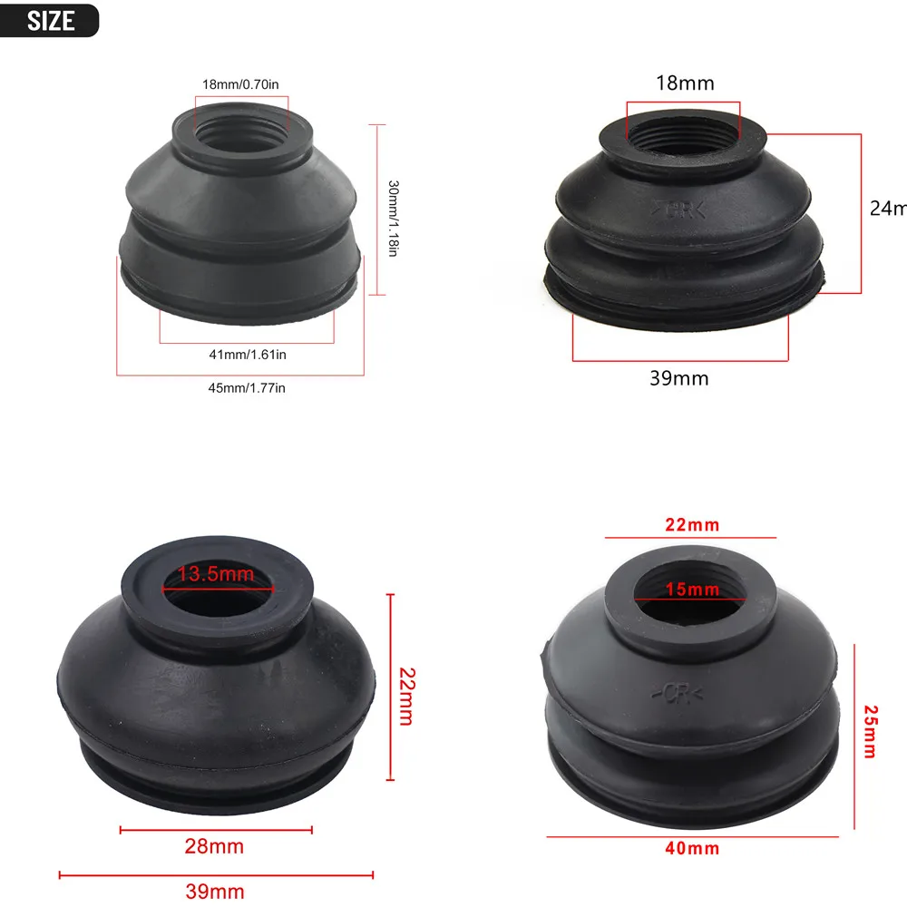 2X  Dust Boot Covers Universal Rubber Track Rod End And Ball Joint Boots Black Ball Joints High Quality Car Accessories