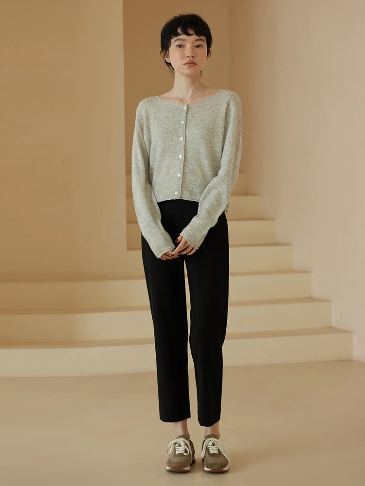 High Waist Slimming Commute Trousers Haikis Silk Wool Precision Spun Suit Material Nine Point Cone Shape Pants for Women