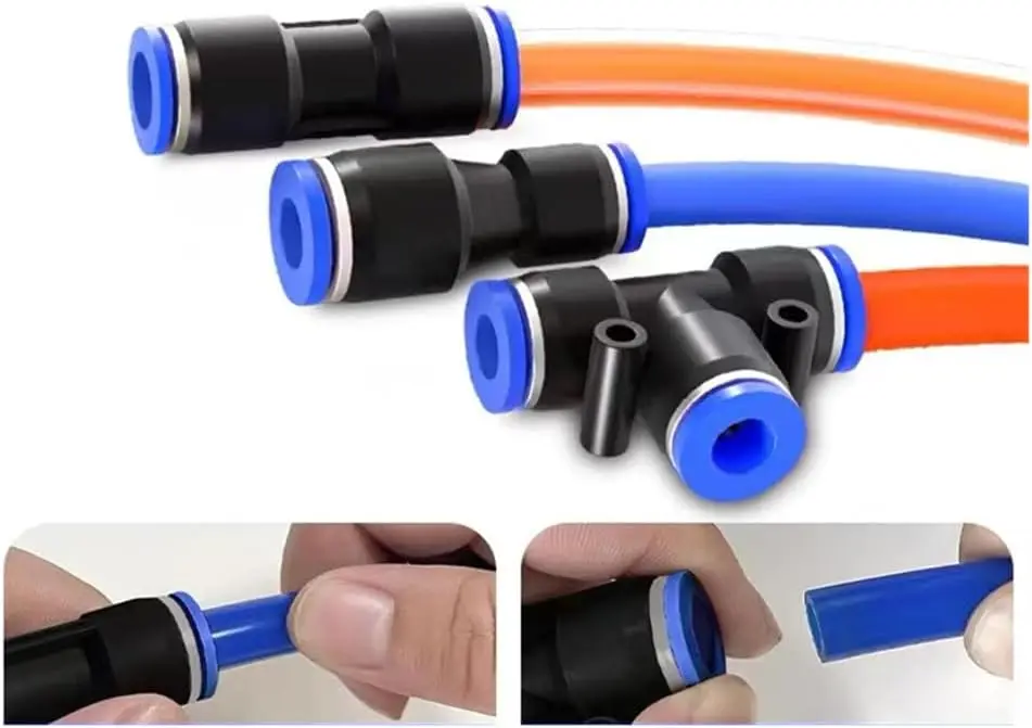 Plastic Water Hose Quick Connect T-Junction PE4/6/8/10/12 Pneumatic Air 3 Way Quick Fittings Connector 4/6/8/10/12mm Tube Hose