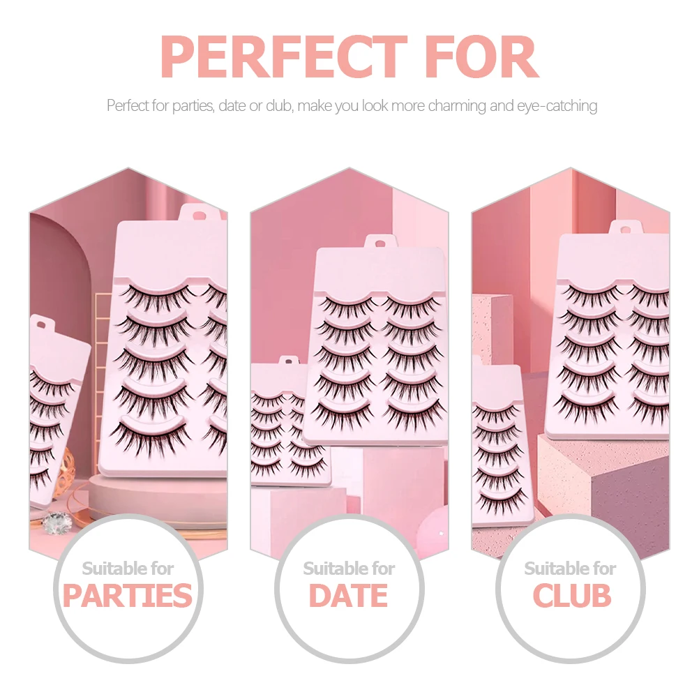 

15 Pairs Fake Eyelashes False Natural Long Extensions Fiber Artificial Women Thickening Longer Party Date Club