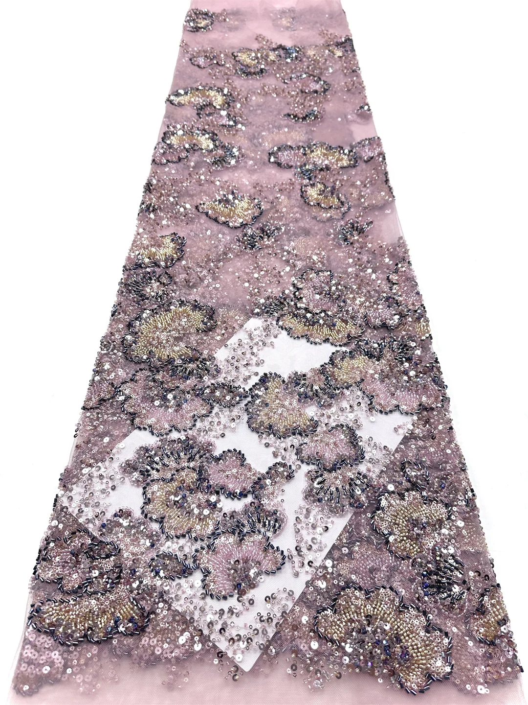 

Din Jia-Latest African Lace Fabric, Luxury French Sequins, Mesh Lace Fabric, High-end Handmade Beaded for Wedding, 2026
