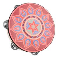 8 Inch Single Row Sturdy Stainless Steel Wood Hand Drum Tambourine Comfortable Grip Professional Percussion Musical Instrument