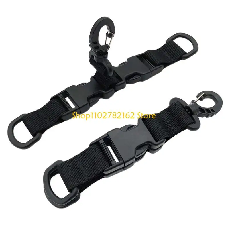 547B Nylon Webbing Backpack Hook Multifunctional Carabiner D-Shaped Keychain Double-Split Quick Release Hanging Buckle