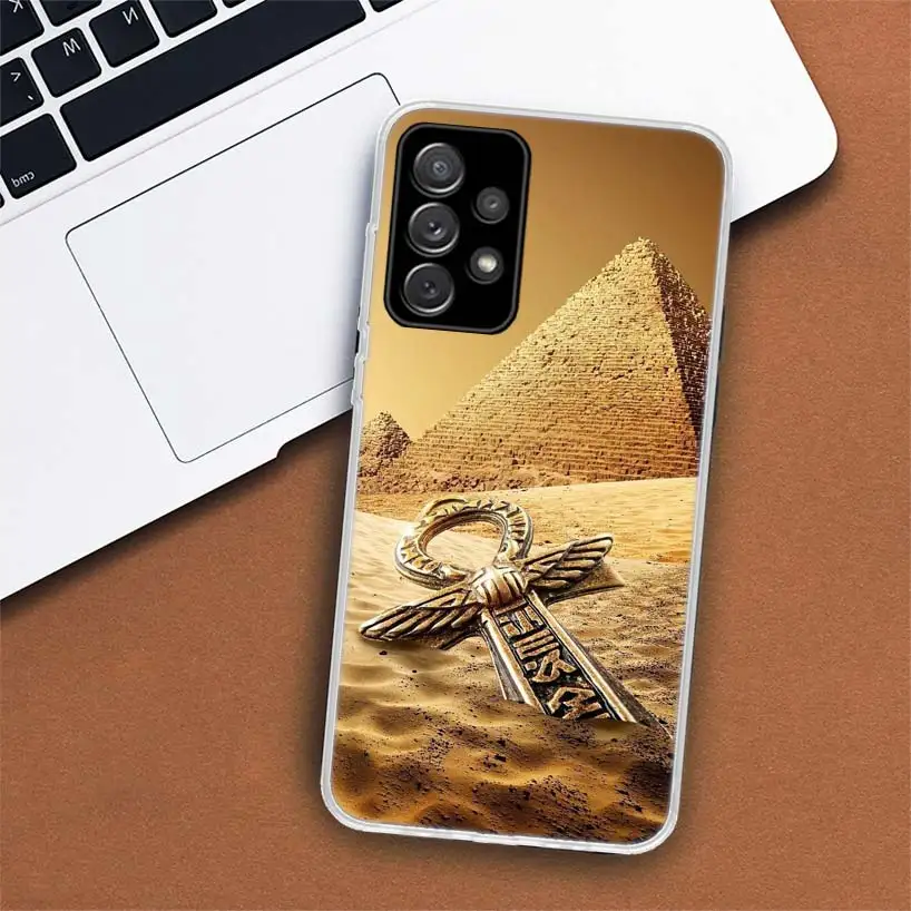 Egypt Nefertiti Anubis Ankh Pharaoh Phone Case For Samsung Galaxy A55 A54 A53 A52 A15 A14 A13 A12 A35 A34 A33 A32 A25 A24 A23 A2