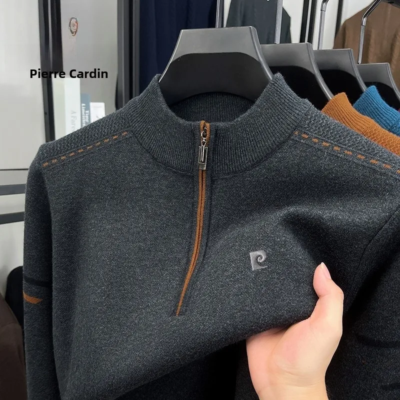 

Мужской свитер Pierre Cardin Camere: осенне-зимний, утепленный, с высоким воротником, вязаный, шерстяной, на молнии, теплый, повседневный