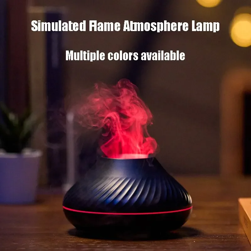 Humidificador de aire de aromaterapia con llama, ambiente de estilo nórdico de escritorio, luz de Color, alta niebla, silencioso, pequeño ahorro de