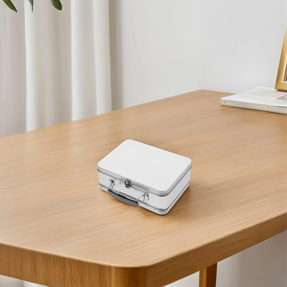 

2pcs Metal Lunch Box With Handle Retro Tin Container For Food Storage Snacks Bento Portable Vintage Storage Tins With Lids