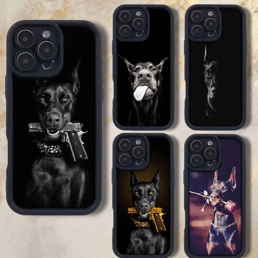 

Pet D-Doberman D-Dog Phone Case For iPhone 17,16,15,14,13,12,Pro,Max,Plus,E,SE4,Air, emery Black Full Coverage TPU