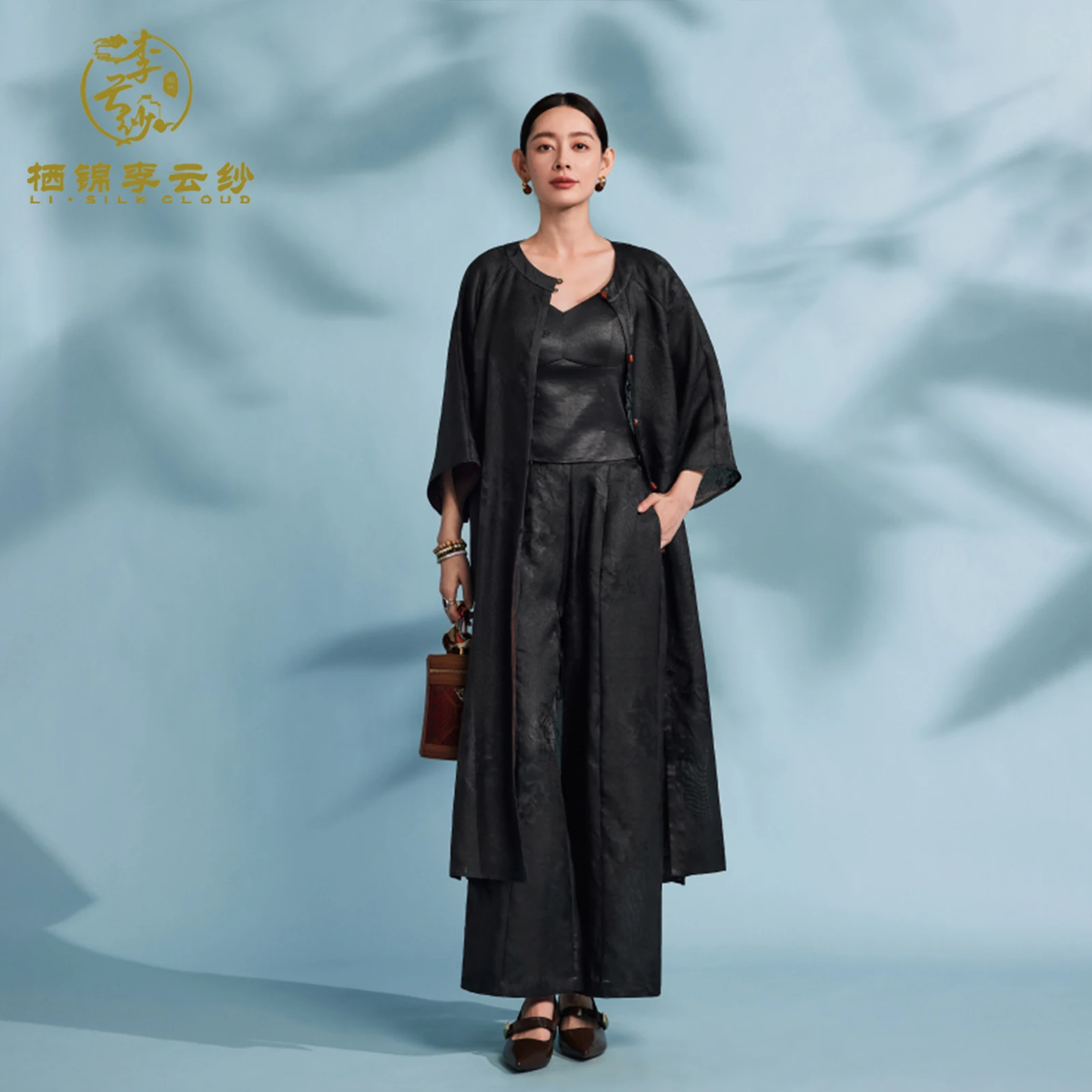 

Guangdong Black Pearl Gambiered Guangdong Gauze xiangyunsha Trousers，Relaxed Fit, Timeless Casual & Formal Wear Trousers
