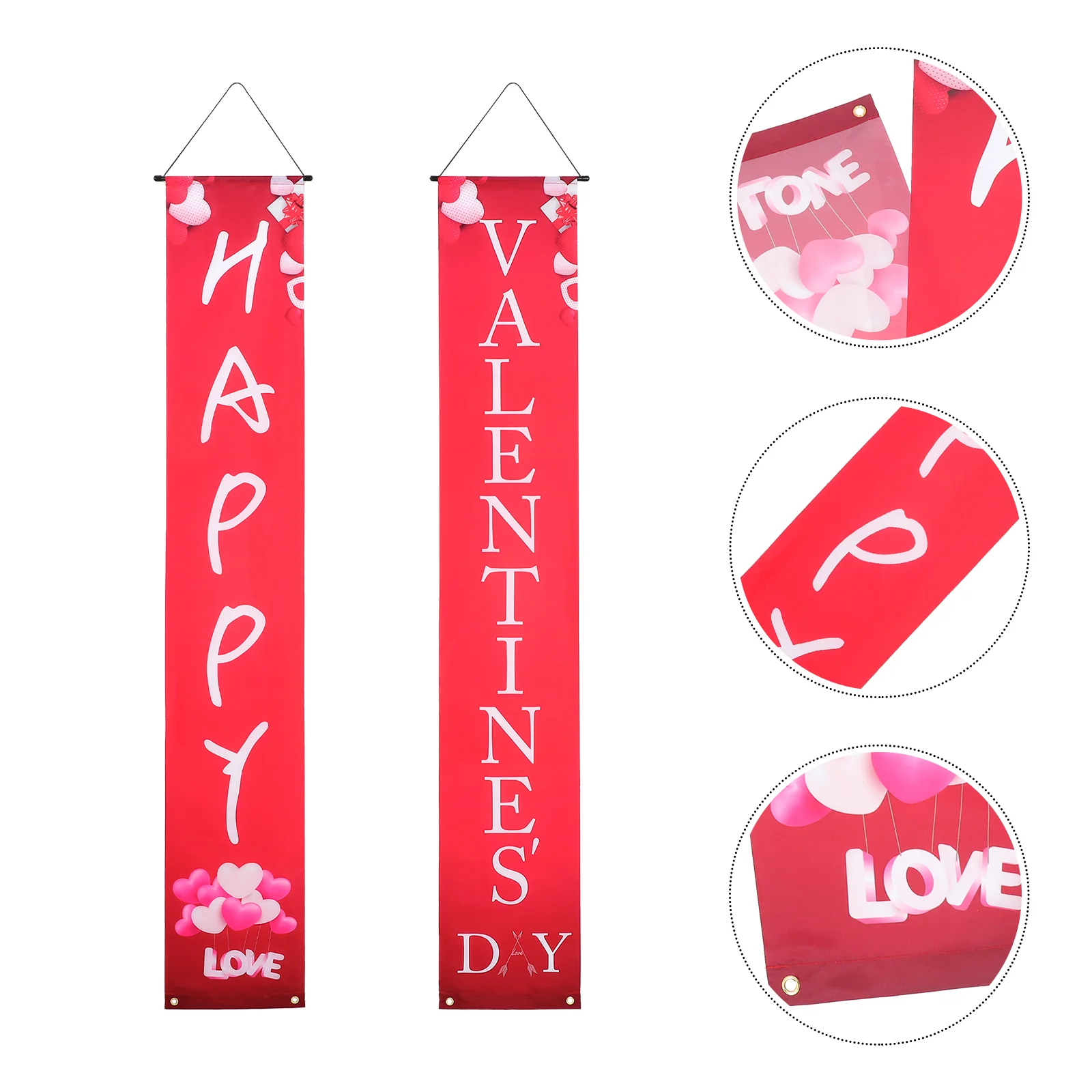 Curtain for Door Valentines Day Banner Party Hanging Ornament Decorative Couplet Porch Household