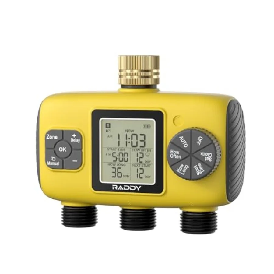 

Таймер полива WS-8 на 3 зоны, сверхмощный контроллер для наружного орошения с ручным поливом, отложенным поливом при дожде, высоконапорный клапан 6В