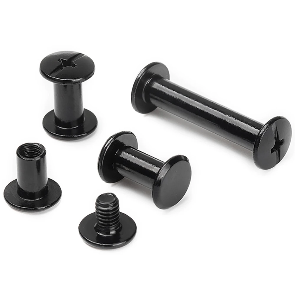 M4 M5 أسود 304 الفولاذ المقاوم للصدأ حقيبة جلدية حزام صور سجل القصاصات ألبوم كتاب آخر ملزمة برشام بعقب مسامير