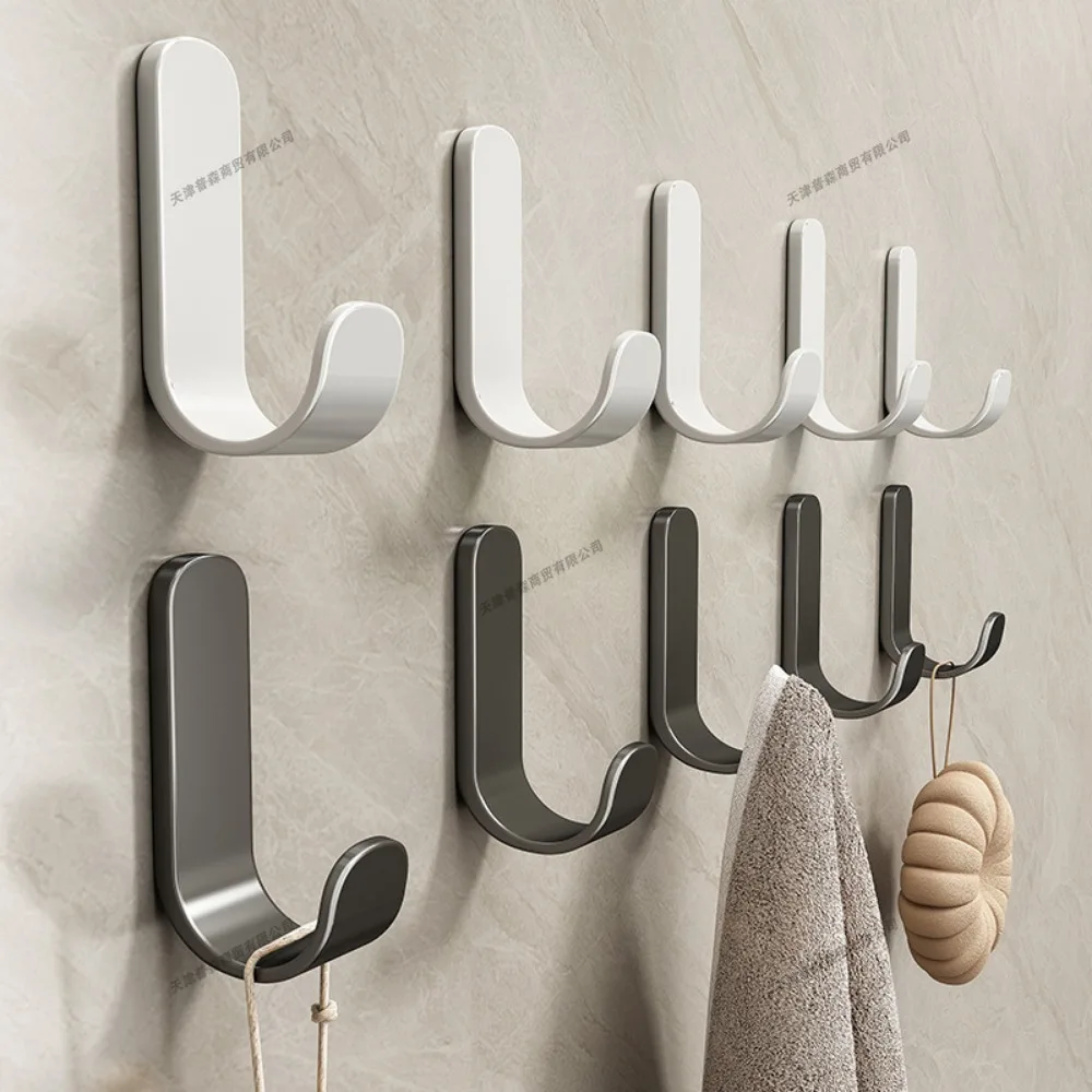 Punch-Free Adhesive Wall Hook Metal Hanger Viscose Wall Mounted Hook for Clothes Bags Bathroom Kitchen Home Storage Organizer