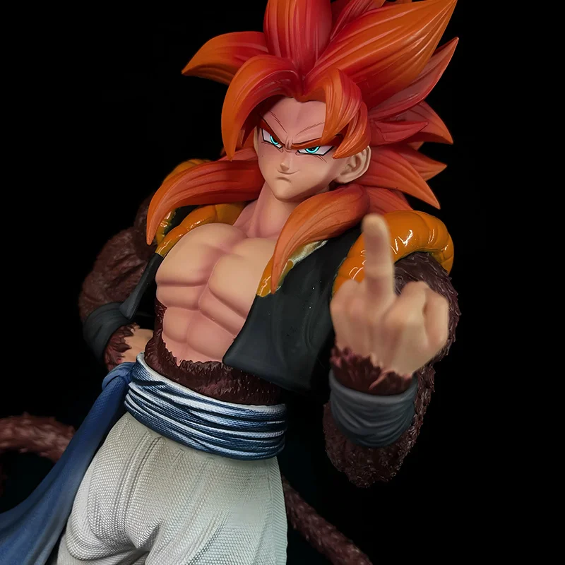 31cm Dragon Ball Peripheral Desktop Chassis Ornaments Super Saiyan Gogeta Figures Handmade Model Anime Fashion Play Gift