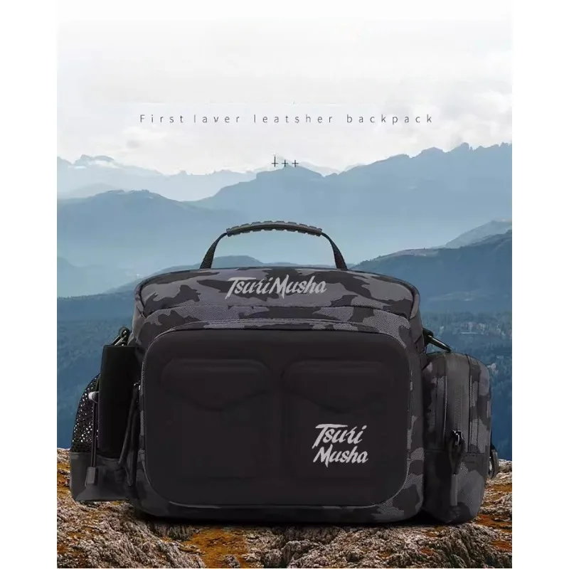 

Tsurimusha Japan Lure Fishing Bag, Fishing Reel Bag, Multi-functional Storage Shoulder Messenger Bag.