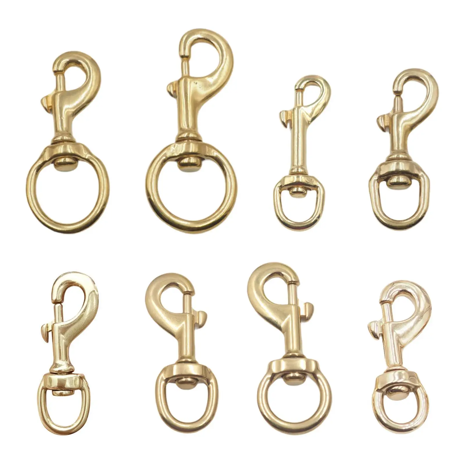 Brass Snap Hook Buckle Attachment DIY Purse Clasp, Decorative Keyring Hook Clip with Swivel Eyelet for Crafts Dog Leashes