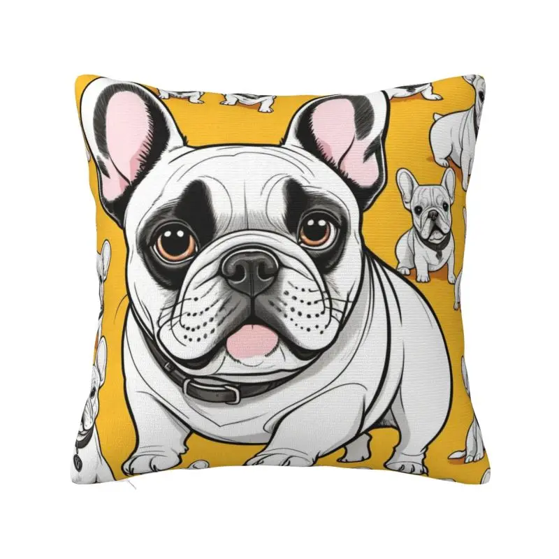 Custom French Bulldog Square Pillow Case Decoration 3D Double Side Print Cushion Cover for Living Room