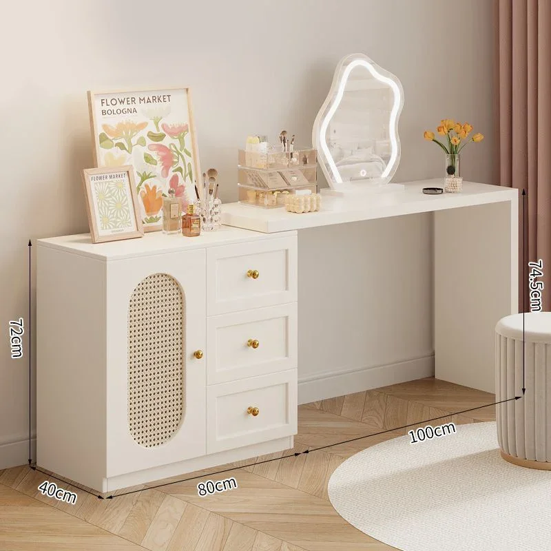 

Dressing Tables with Mirror Makeup Furniture Dressing Table Vanity Desk with Drawers Standing Jewelry Box Mirror Makeup Vanity
