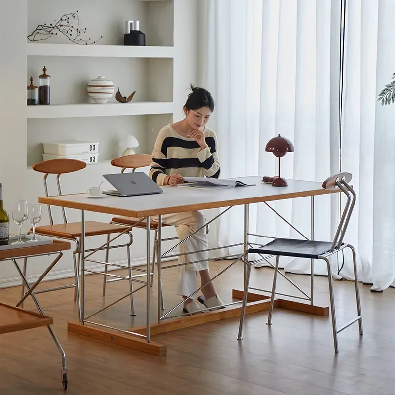 Metal Indoor Italian Table Nordic Design High Center Kitchen Dining Tables Chairs Set Restaurant Mesas De Comedor Home Furniture
