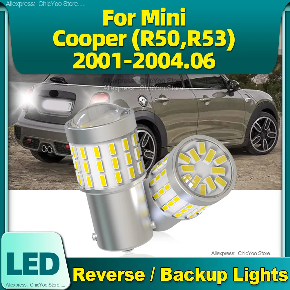 

2Pcs P21W BA15S 1156 Led Car Light Bulb Auto Reverse Lamps White 12V 6000K For Mini Cooper (R50,R53) 2001 2002 2003 2004.06