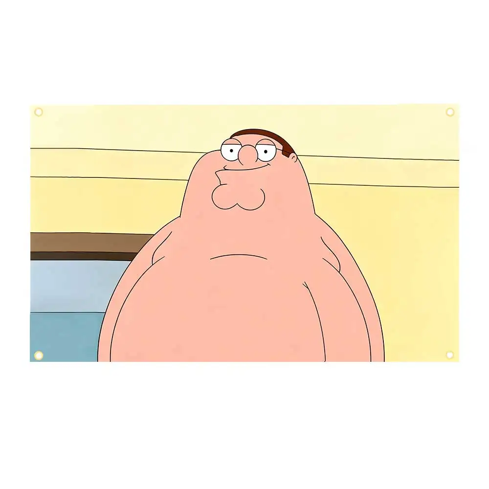 60x90cm/90x150cm Peter Griffin Cartoon Character Flag Tapestry Pink American Anime Banner For Bedroom Home Outdoor Decor