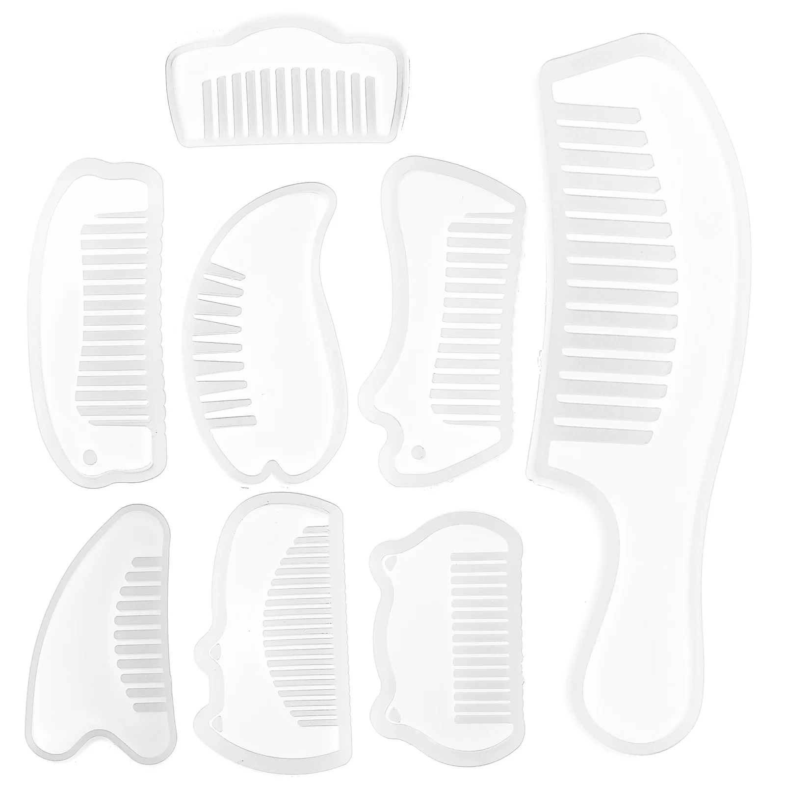 

8pcs Comb Resin Mold Set Silicone Flexible Durable Reusable Diy Epoxy Casting Molds For Combs Crafts Making Jewelry Handicraft