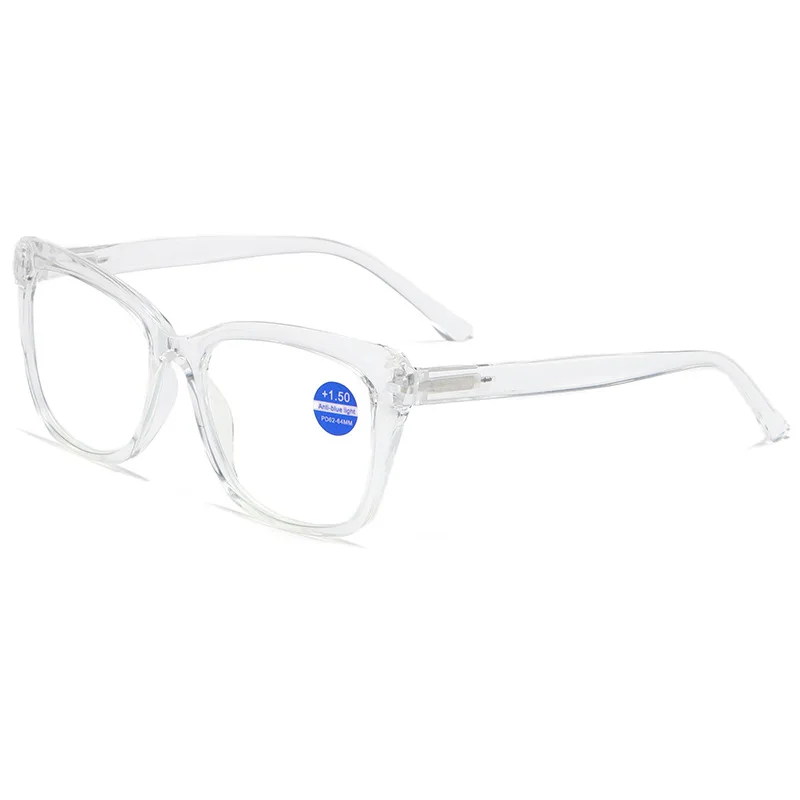 Ahora gafas de lectura transparentes de gran tamaño, gafas de ordenador para presbicia con bloqueo de luz azul + 1,25 + 1,75 + 2,0 + 2,25 + 2,5 + 2,75