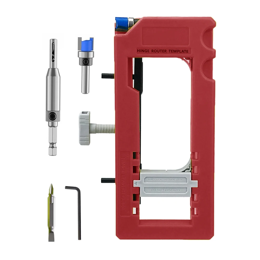 1set Door Hinge Installation Kit Door Hinge Mortiser Router Bit Self-centering Hinge Bit Screwdriver Bit Hexagonal Screwdriver