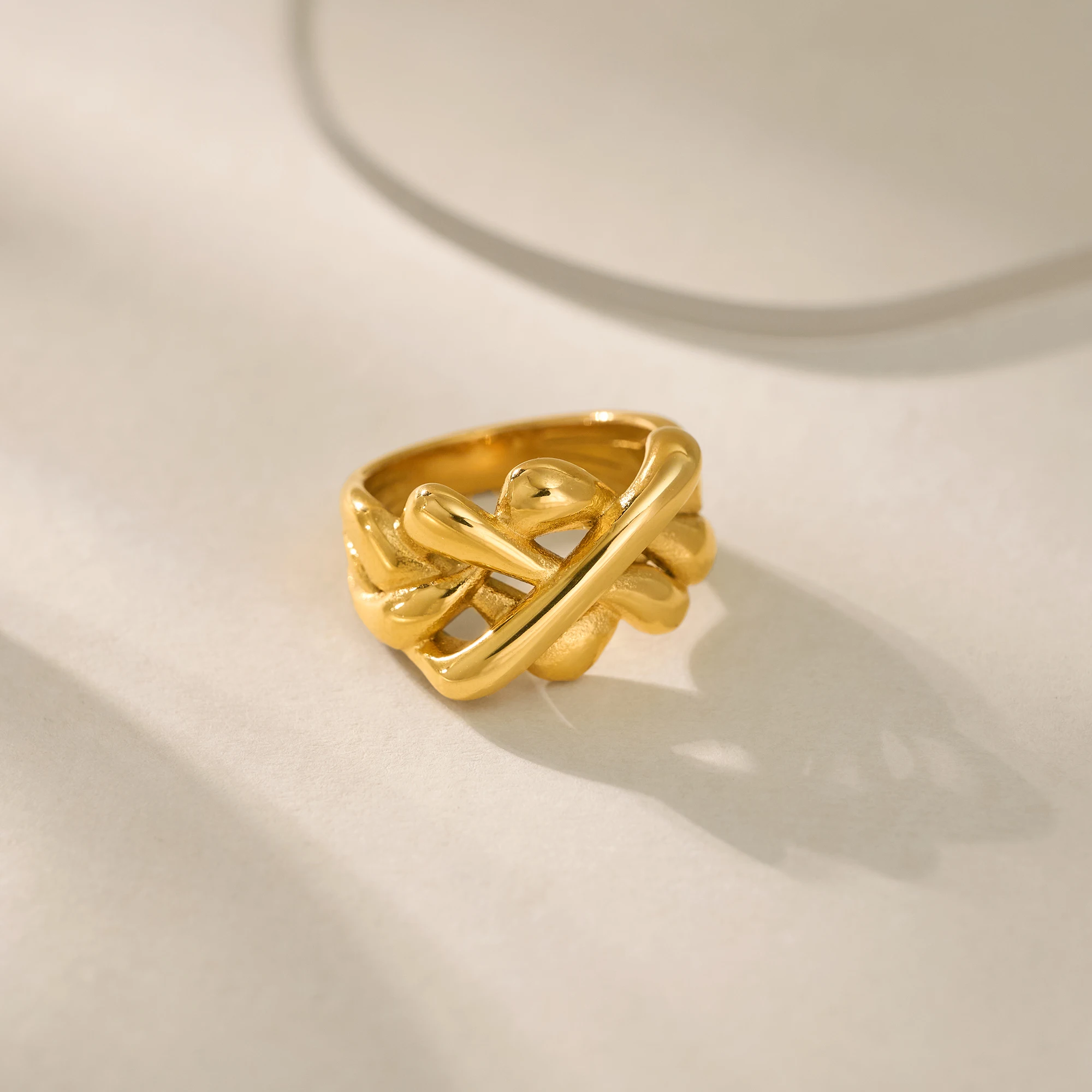 DASEIN Vintage Greek Mythology Irregular Ring Summer New INS Trendy 18k PVD Gold Plated Stainless Steel Punk Unisex Jewelry
