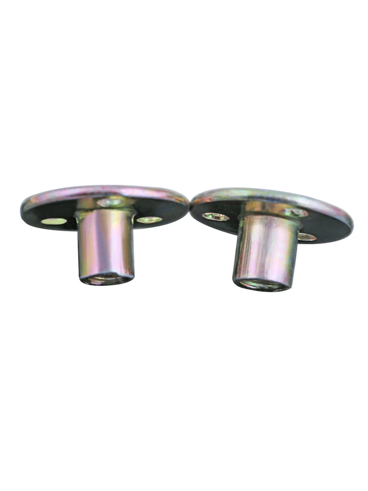 2pcs M8 M10 Iron Plate Nut Furniture Plywood On Lock Nut Sofa Foot Lock Galvanized Three-hole Nut