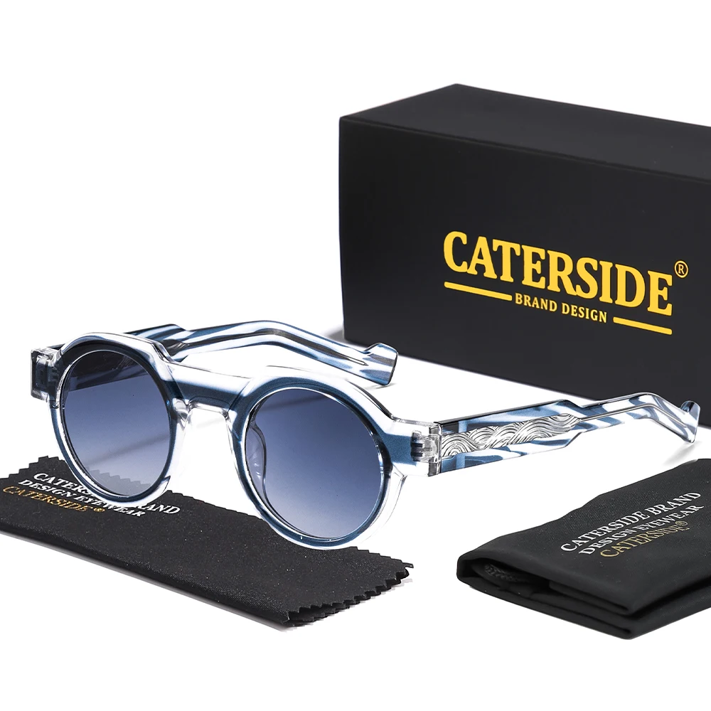 

CATERSIDE Men's Hip Hop Sunglasses Thick Frame Temple Tips Design Sun Glasses Women's Outdoor Fashion Decorative Glasses UV400