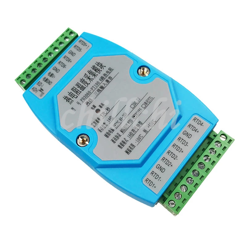 

Hot sell 6 -way acquisition PT100/PT1000/CU/NI temperature acquisition module 485 MODBUS RTU protocol inspection table